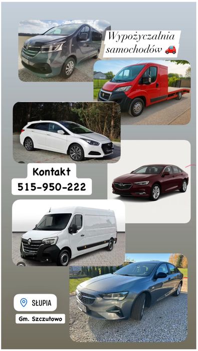 Wypożyczalnia samochodowa Wynajem aut osobowe Bus 9osobowy Autolaweta