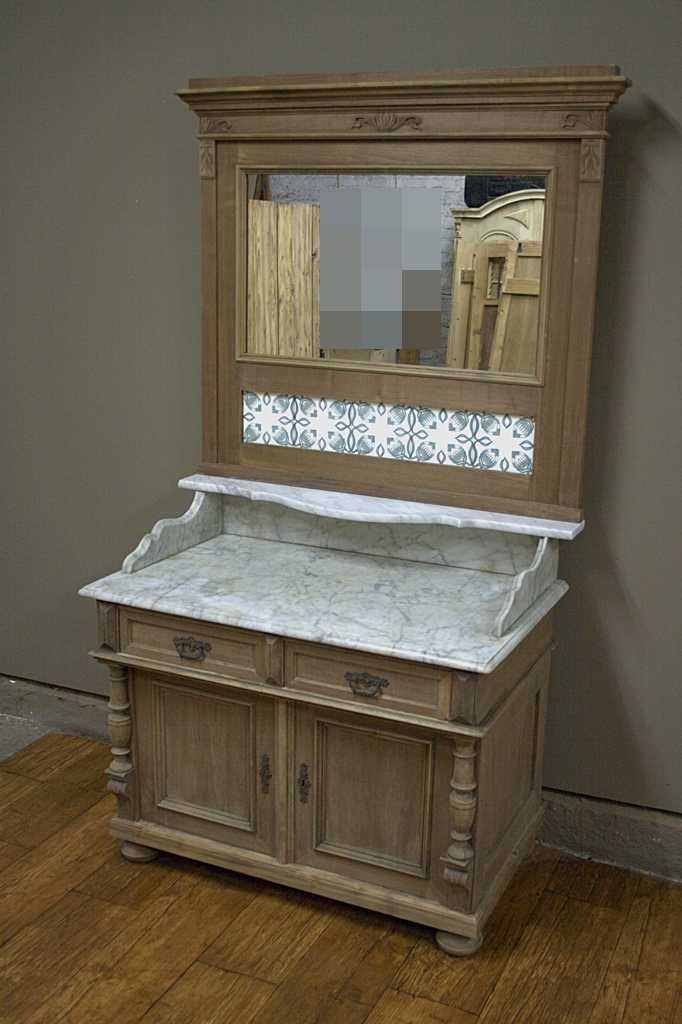 Piękna Toaletka Secesyjna z Kaflami Antyk