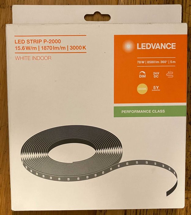 LED strip 24v 78w 5m 3000K dimmable