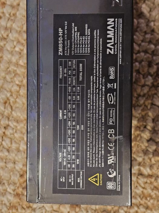 Fonte Alimentação Zalman 850W -Modelar