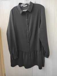 Блуза туніка з довгим рукавом з воланом по низу р.52/uk16
