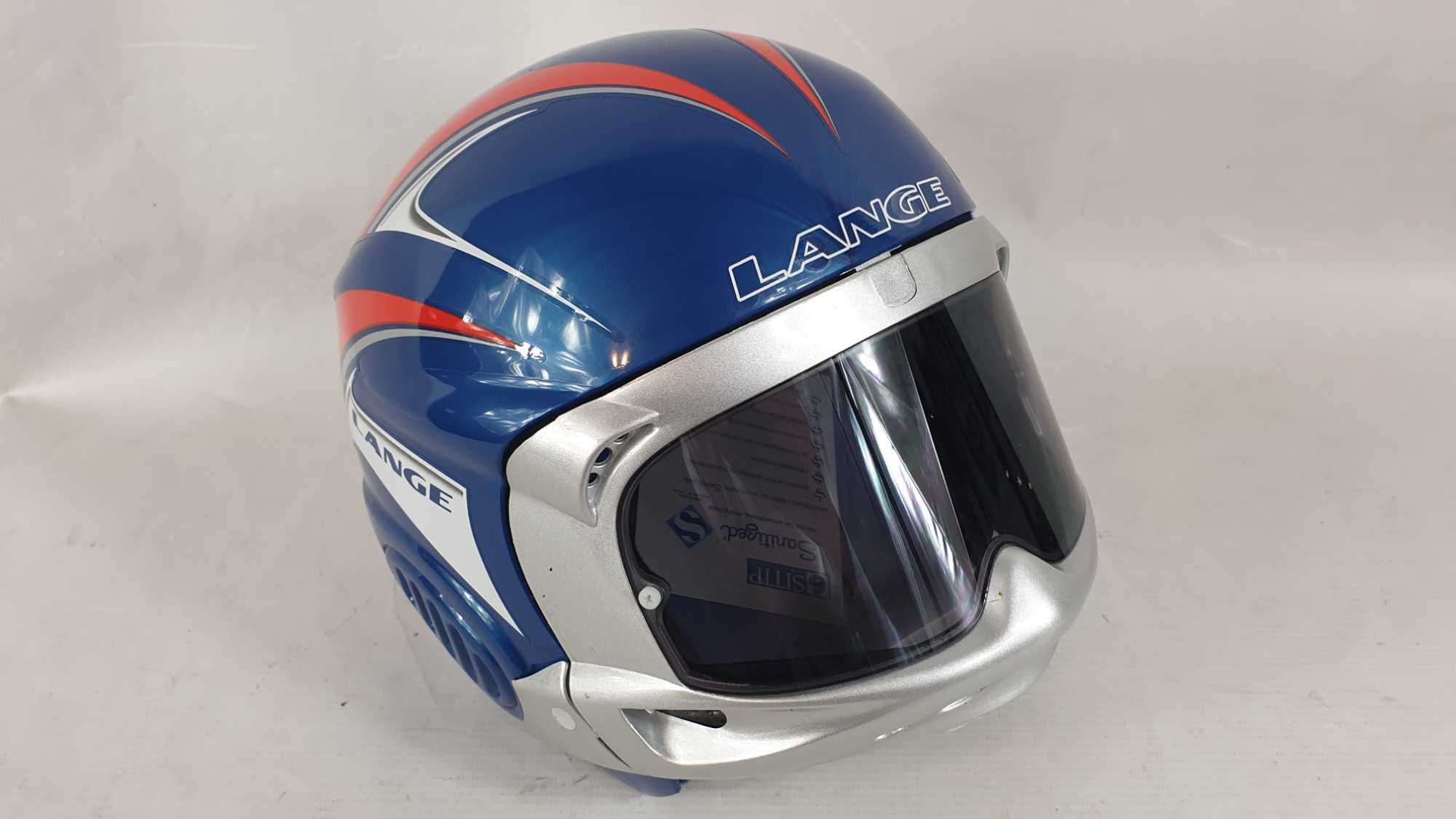 kask narciarski  I LANGE r 52  Z WBUDOWANYMI GOGLAMI