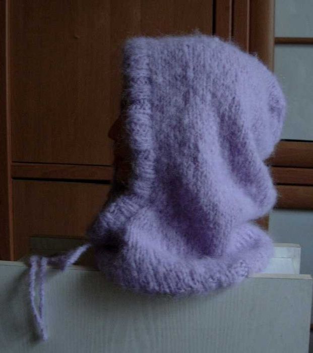 liliowy kaptur fluffy balaclava z alpaki