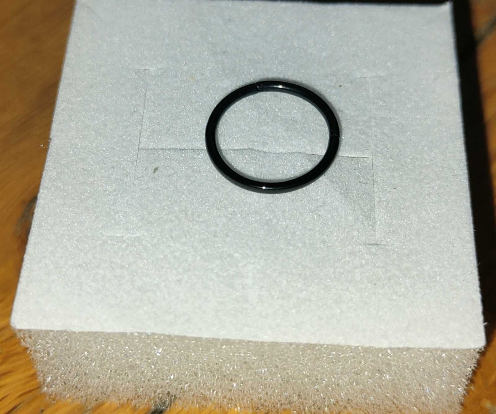 kolczyk tytan, kółeczko czarne, piercing 1/2 x 6-8-10-12 mm