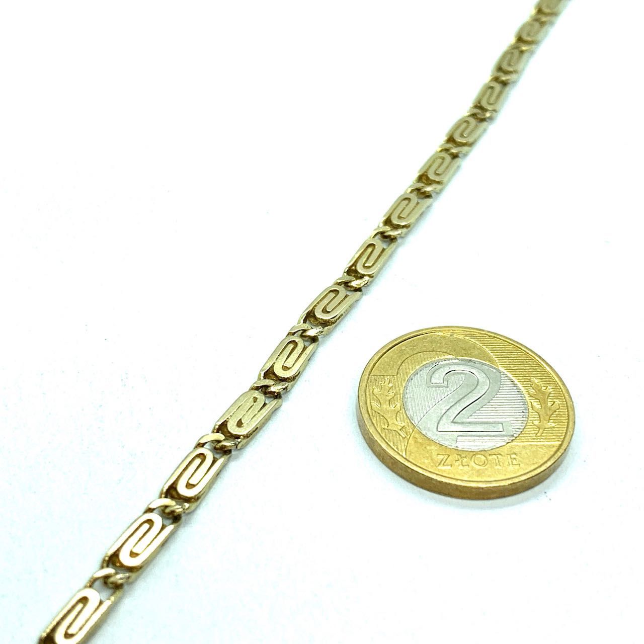 Złoty ŁAŃCUSZEK męski 14K splot GRECKI 56 cm
