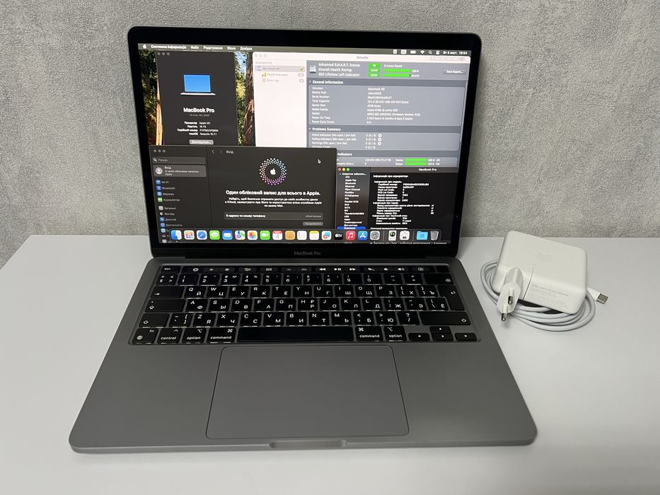 MacBook Pro M1 16/256gb. Хорошее состояние. 534 цикла.