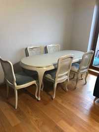 Stół w stylu prowansalskim +  7 krzeseł