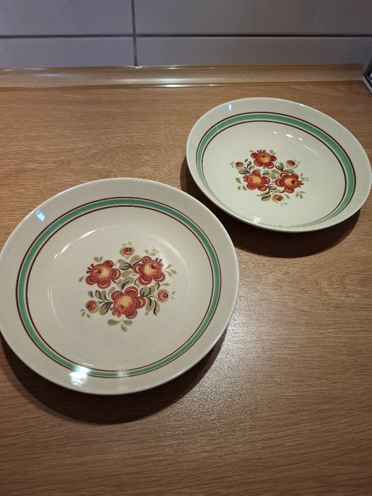 2 miseczki Pruszków z czasów prl wzór kwiatowy