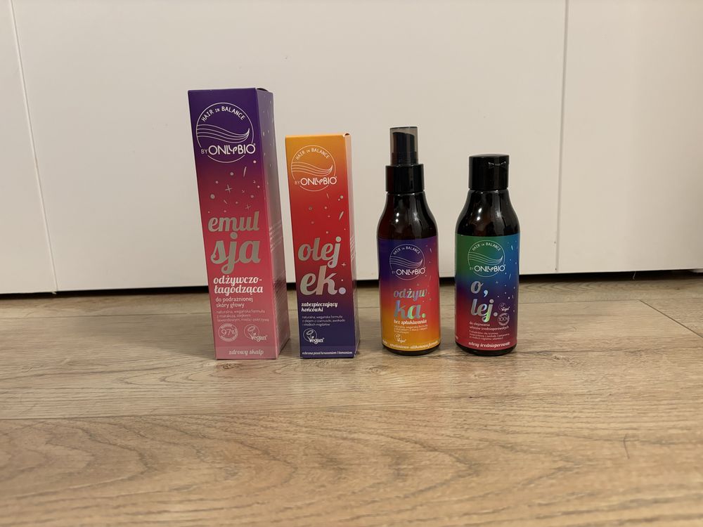 OnlyBio zestaw kosmetyków do włosów olejek odżywka olej