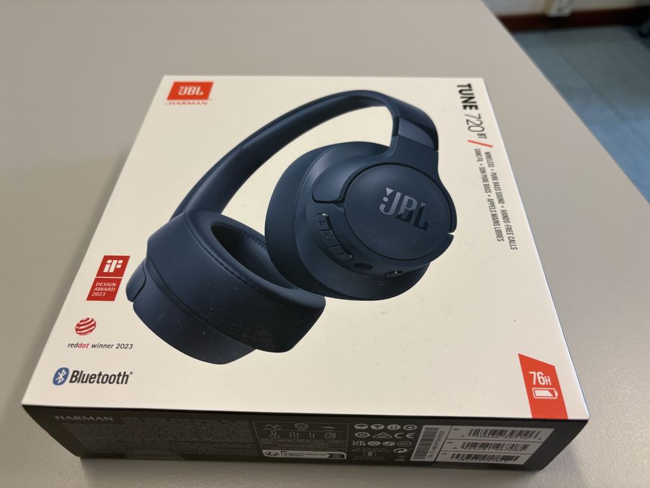 Auscultadores JBL by Harman Tune 720 Bt - cor azul selado em caixa
