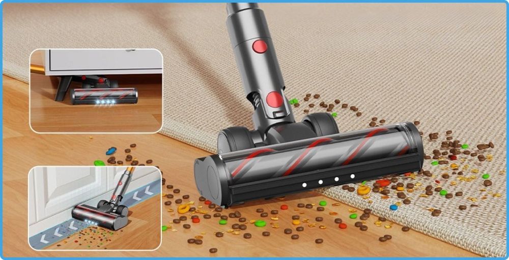 Mocny Odkurzacz Pionowy Bezprzewodowy LARESAR V7 500W 50kPa Filtr HEPA