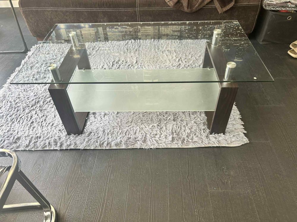 Szklany stolik kawowy 120x90 cm – nowoczesny design