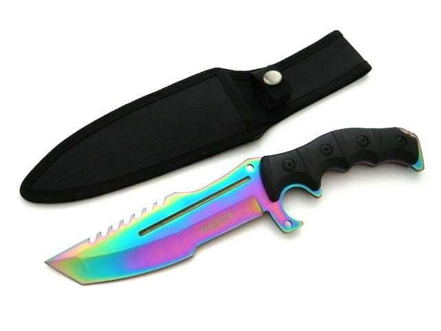 Huntsman nóż taktyczny rambo z pokrowcem rainbow N-316 rosecraft gut