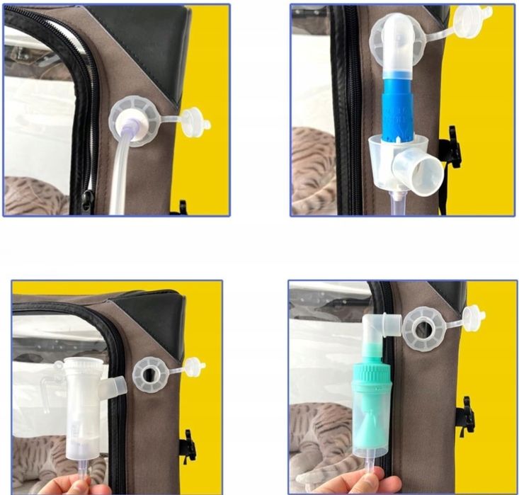 ICARE-PET Klatka Tlenowa z Matą Dla Zwierząt Zestaw Nebulizacji