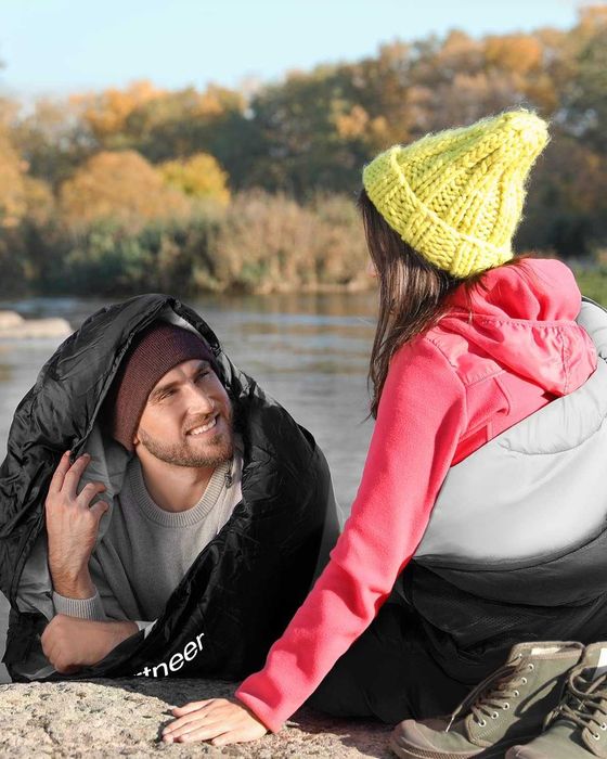 Śpiwór outdoorowy na kemping: Sportneer 3-4 pory roku 220x75cm