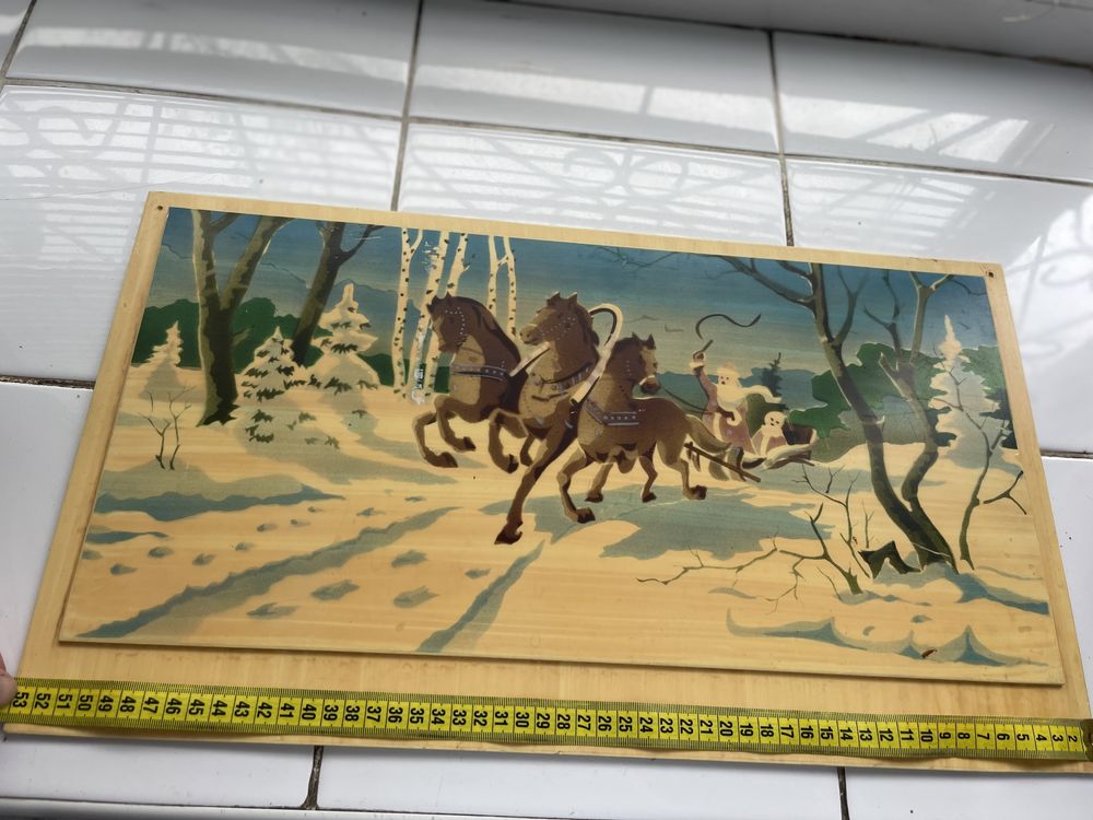 картина Тройка с Дедом Морозом и Снегурочкой