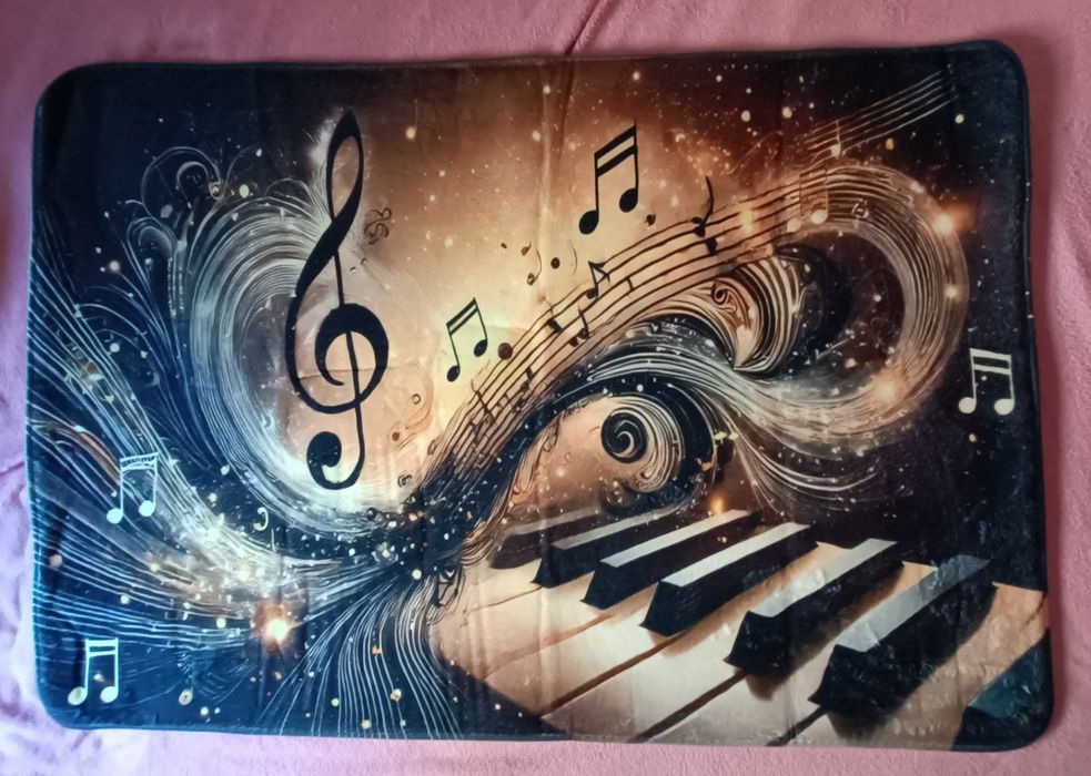 Tapete musical com clave de sol e piano
