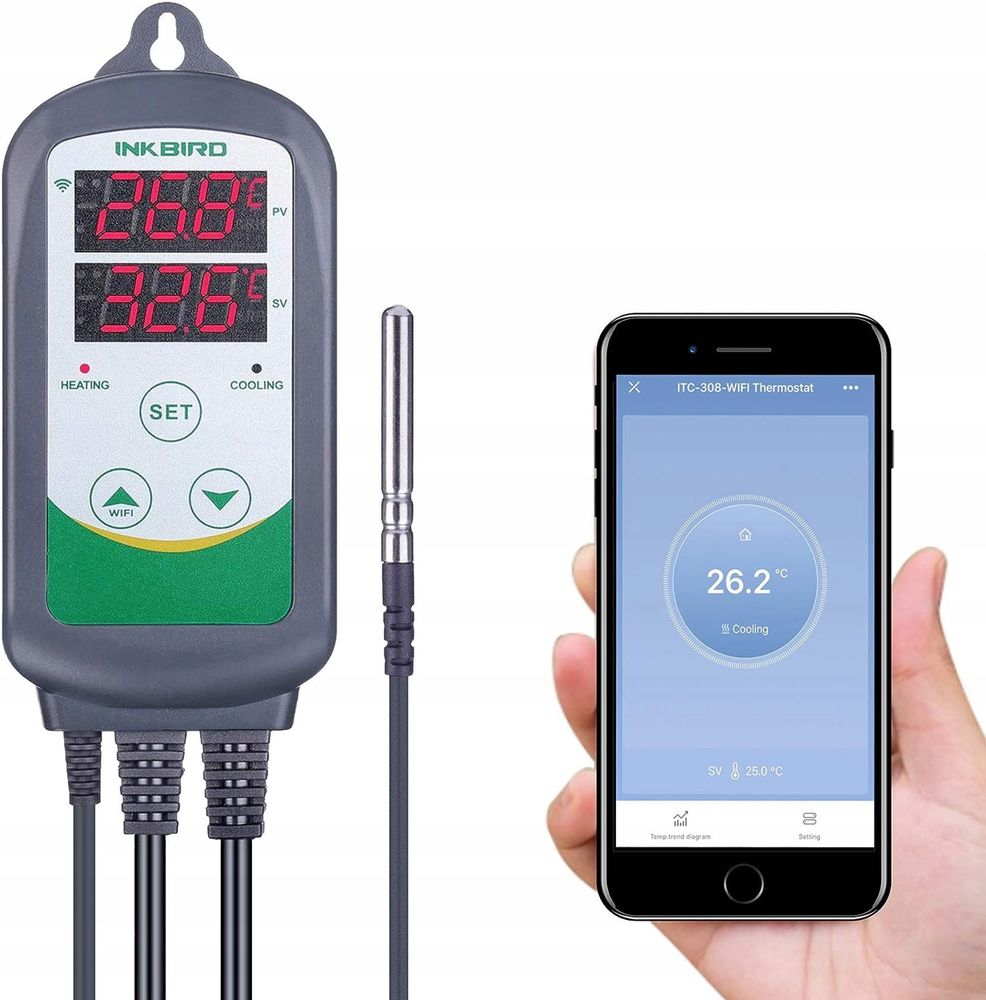 Inkbird ITC-308-WIFI Termostat z kontrolą temperatury Wi-Fi