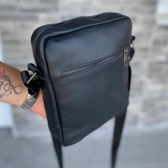 Шкіряна чоловіча сумка месенджер через плече кожа Лондон