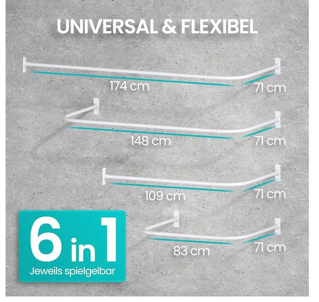 Drążek prysznicowy/wannowy LAAKFELD biały