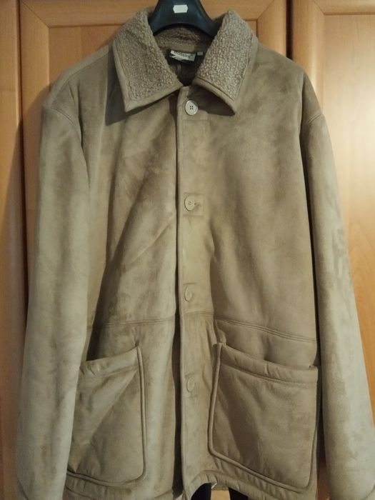 Kożuch męski beżowy