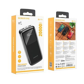 Borofone Power Bank 20000mAh BJ17A Mike - 2xUSB - czarny