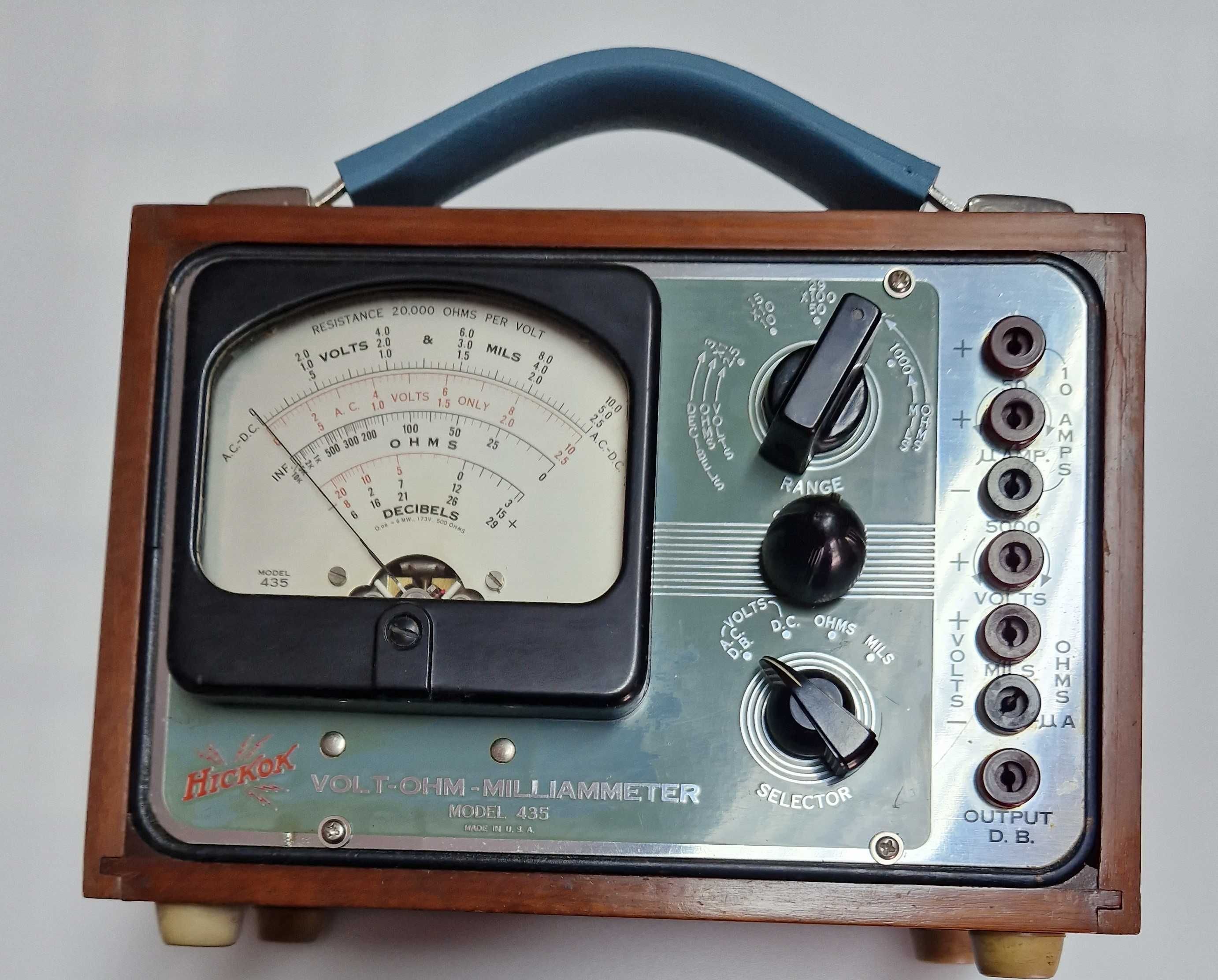 Vintage Hickok Model 435 Volt-Ohm-Milliammeter Tester