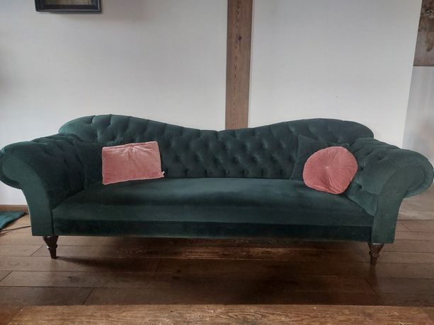 Sofa pikowana, chesterfield, butelkowa zieleń