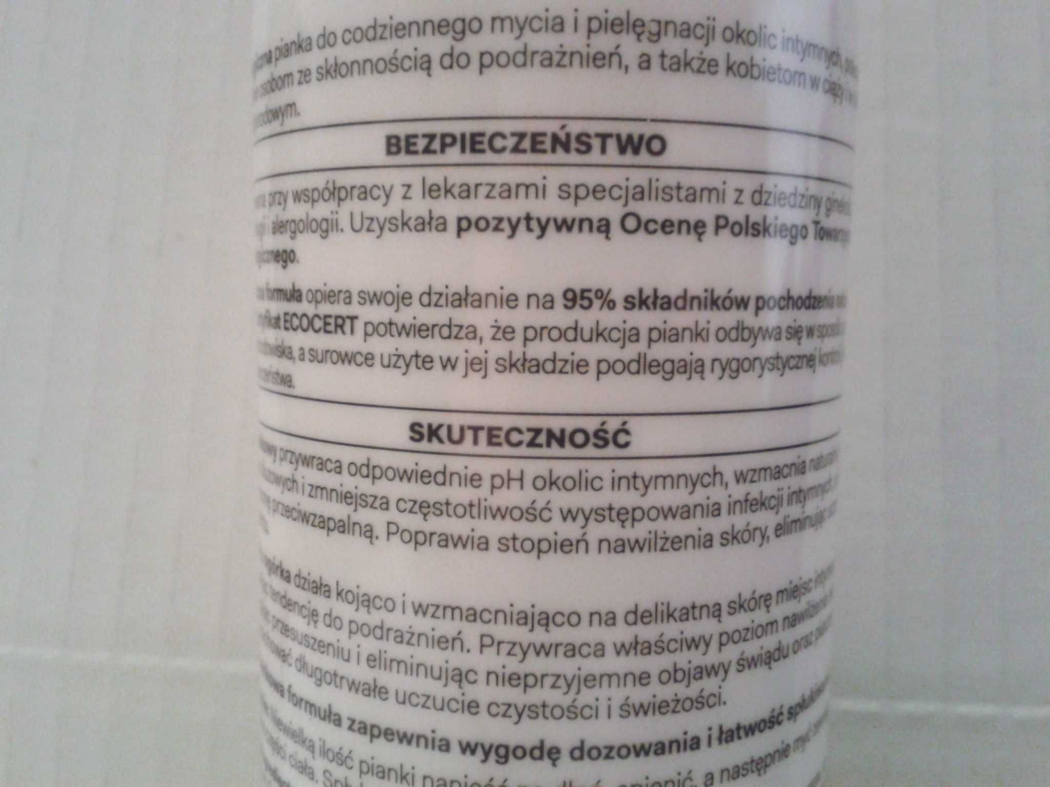 AA ECO Certyfikowana pianka do higieny intymnej kwas mlekowy 150ml