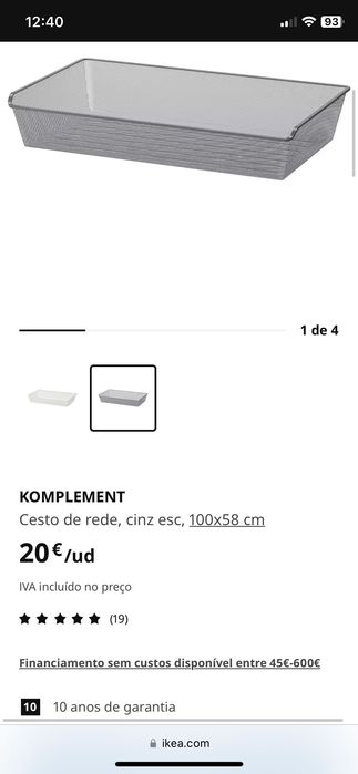 Cesto metálico ikea