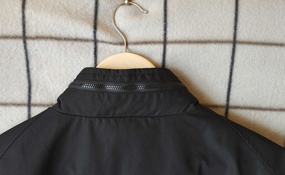 Kurtka, męska, czarna, przeciwdeszczowa, kaptur w stójce, XXL