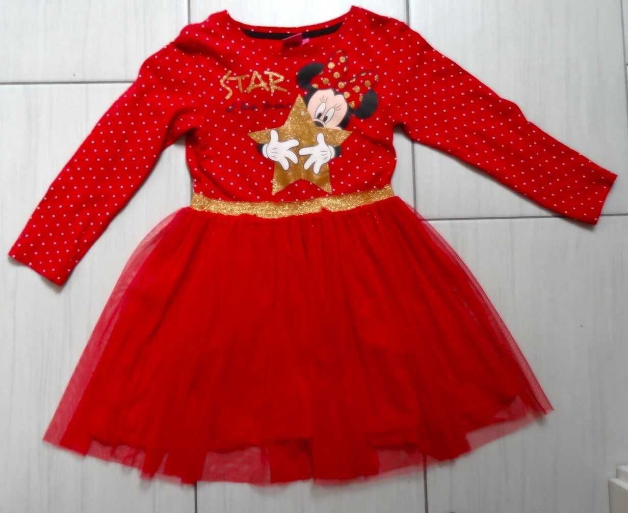 Sukienka Disney Myszka Minnie brokat tiul 128