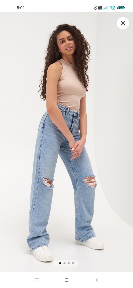Nowy  bawełniany z metką beżowy Crop top halter M/L