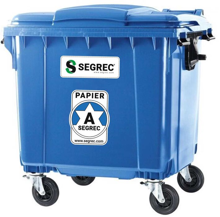 SEGREC Zestaw 4 Kosze 1100L Classic Bio (Niebieski/Zielony/Żółty/Brąz)
