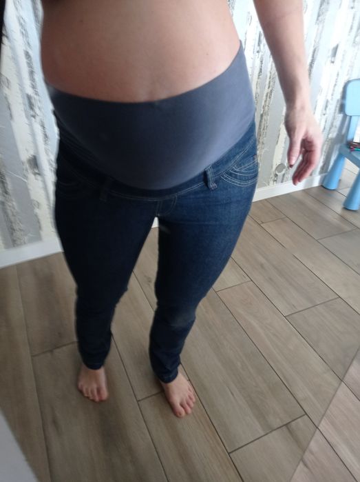 Jeansy spodnie ciążowe r.L 40. Niebieskie