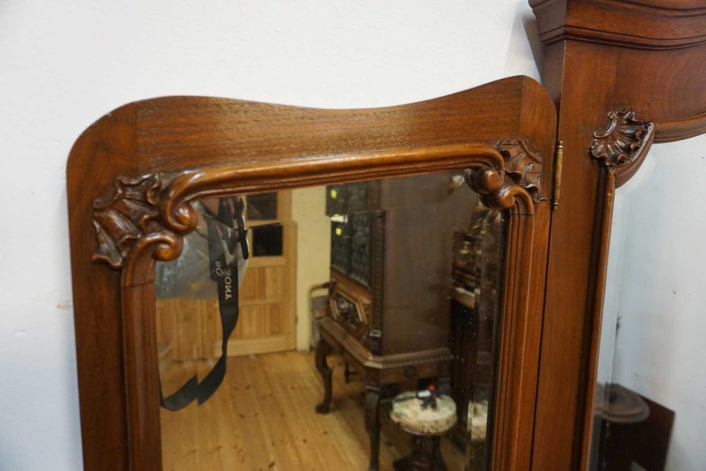 STARA TOALETKA LUSTRO z szafkami uchylne lustra fazowane