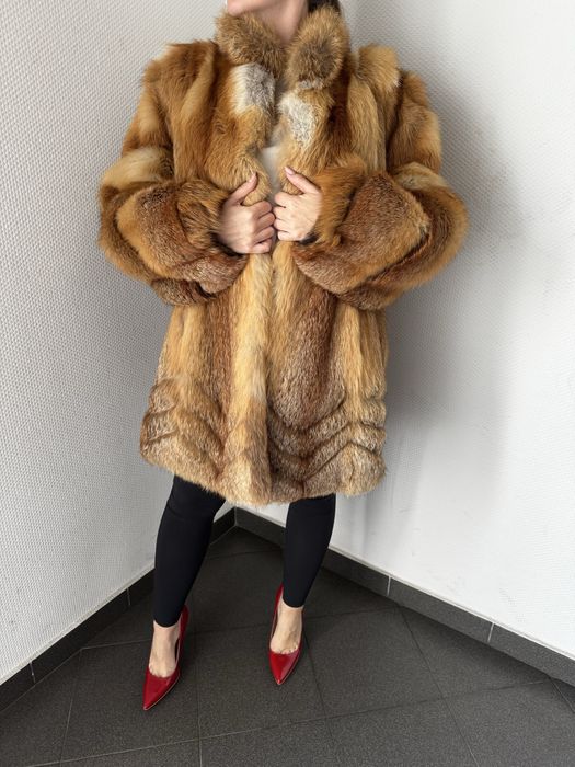 Futro z lisów, naturalne, oversize