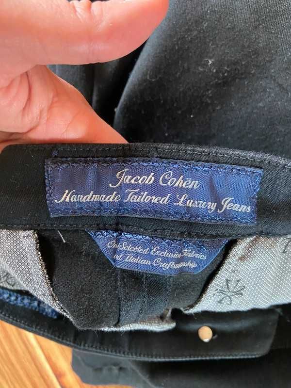 Jacob cohen 38 40 czarne recznie robione dzwony jeans dlugie premium