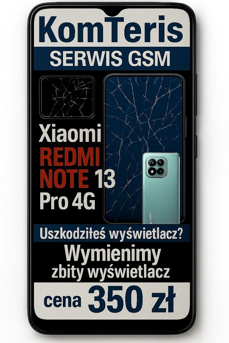 Wyświetlacz Xiaomi redmi note 13 pro 4g Wymiana Gratis