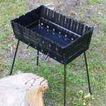 Grill walizkowy składany 3 mm na 8 szaszłyków + pokrowiec gratis