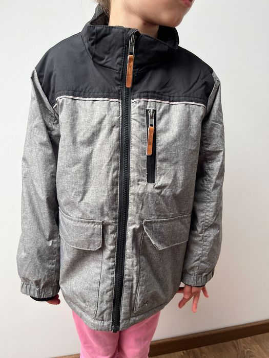 Kurtka na jesień zimę dla chłopca H&M 116-122 cm ciepła Szaro-czarna