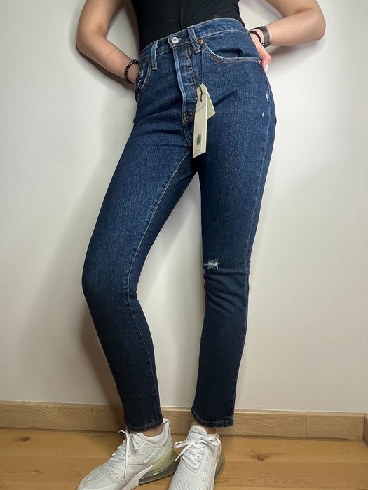 Nowe granatowe kultowe spodnie jeansowe Levi’s 501 Original W26L30