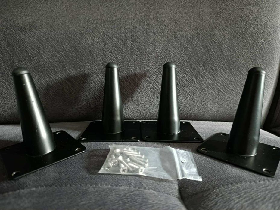 Nogi do mebli stołu metalowe 10cm czarne 4szt