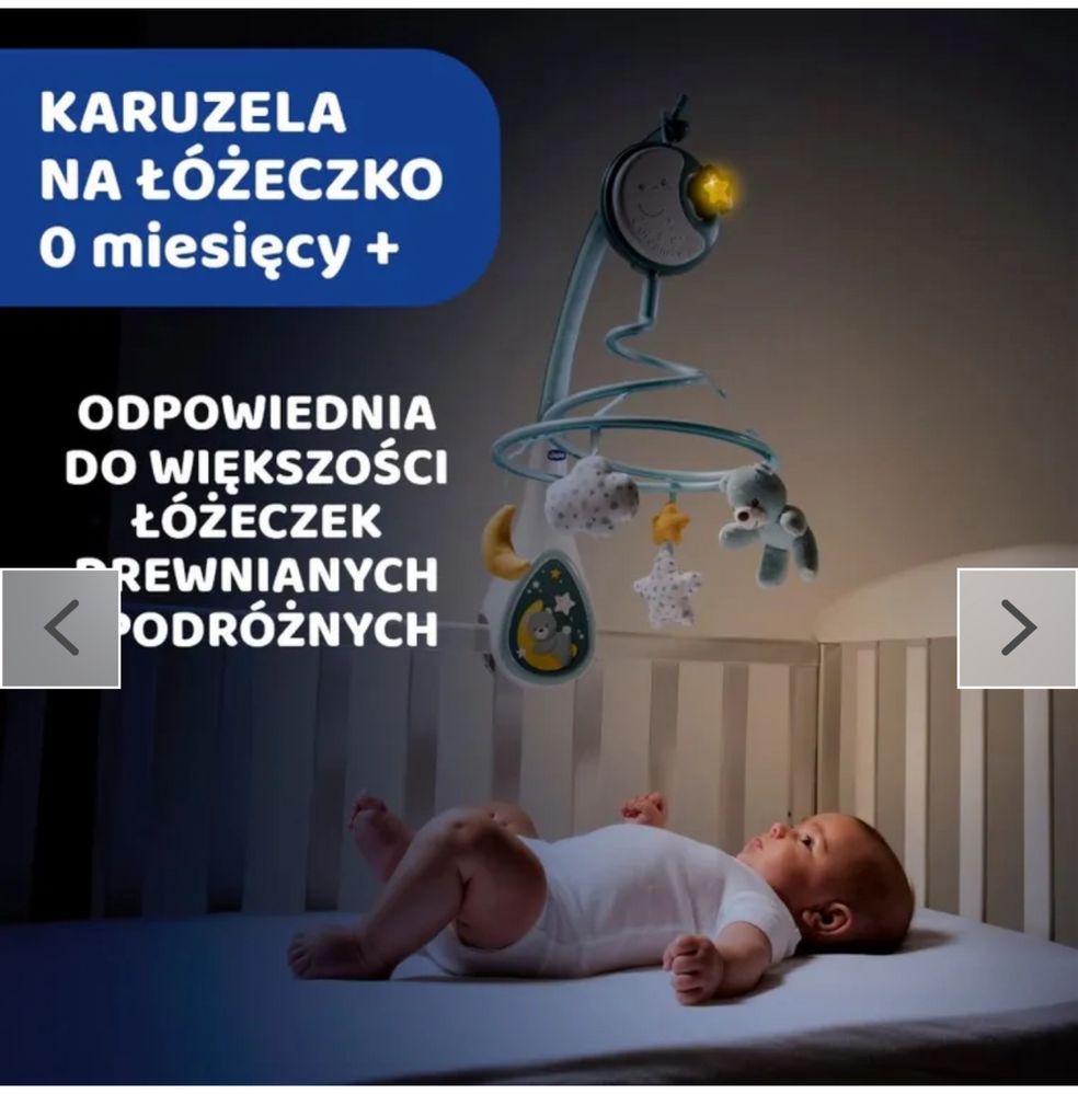 Karuzela CHICCO Next2Dreams z białym szymem i muzyką klasyczną