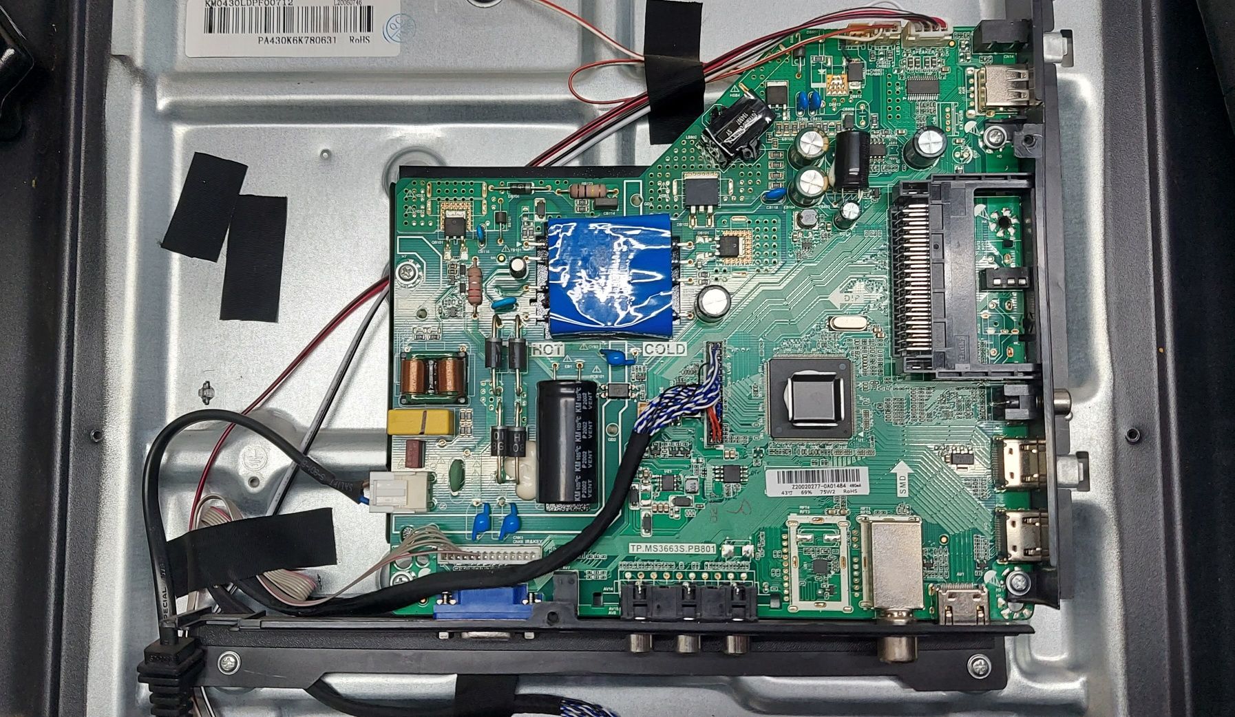 Main board TP.MS3663S.PB801 + шлейф LVDS + пульт.