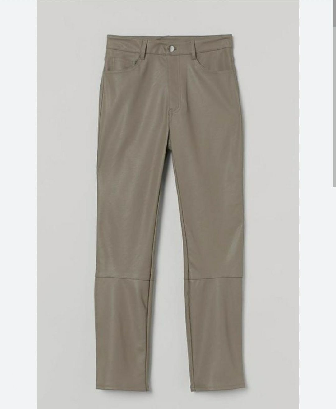 Штаны брюки эко кожа беж нюд H&M