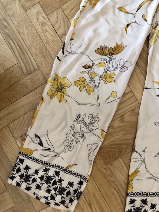 Spodnie letnie H&M Premium roz.34 kwiaty