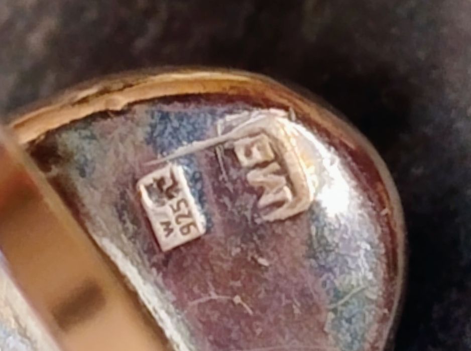 Stare Srebro 925- Piękny Pierścionek -Czarny Onyks