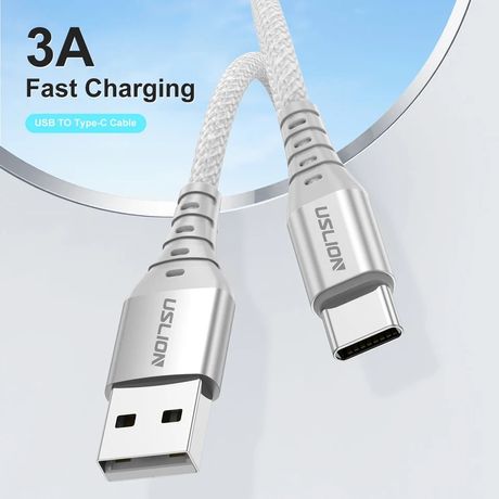 USB Type C  3 A длина 1м, усиленный кабель быстрой зарядки / передачи