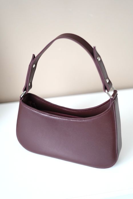 Сумка багет у кольорі бургунді